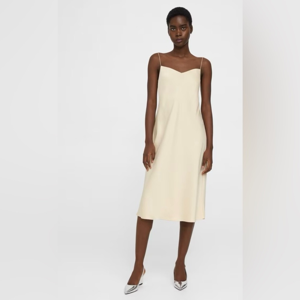Midi Slip Dress in Satin Size Petite